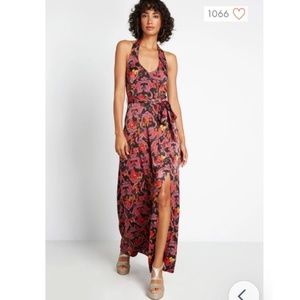 NWT ModCloth Women's We'll Meet Again Halter Dress - Red Multi - Size 10